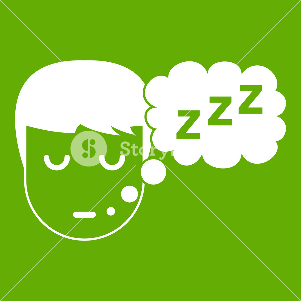 1000x1000 Boy Head With Speech Bubble Icon White Isolated On Green