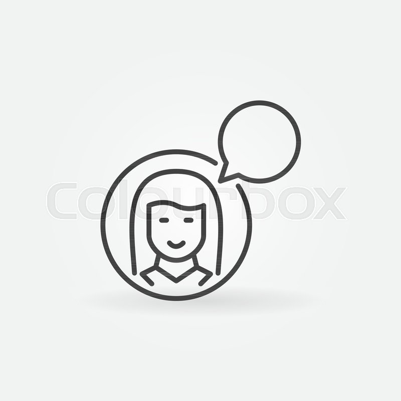 800x800 Woman With Speech Bubble Icon Vector Stock Vector Colourbox