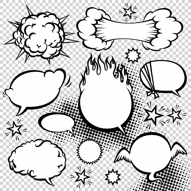 626x626 Comic Style Speech Bubbles Collection Funny Design Vector Items