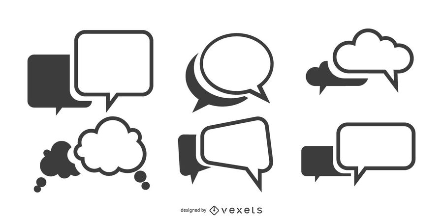 900x450 Speech Bubbles Vector Set