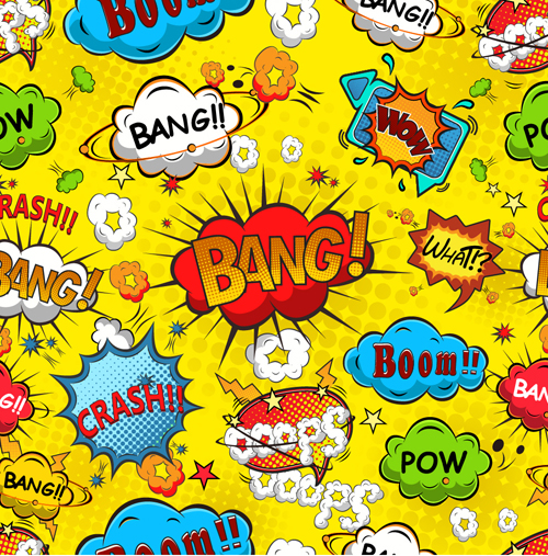 500x507 Comic Explosion Speech Bubbles Vector Seamless Pattern Free