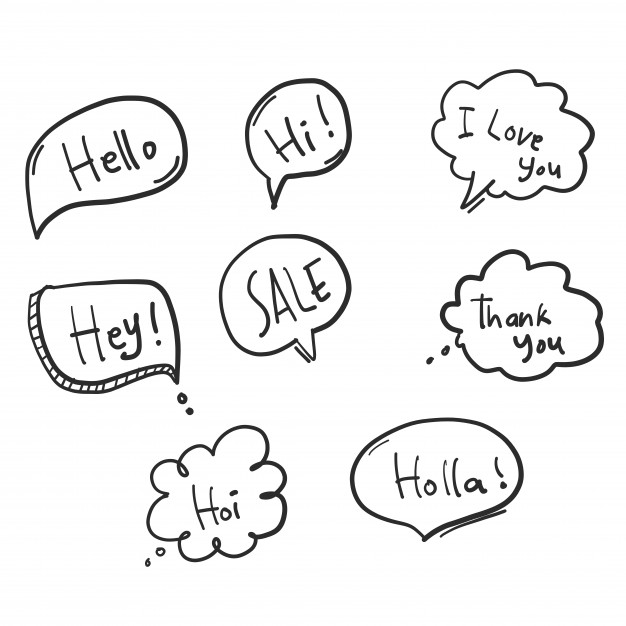 626x626 Doodle Speech Bubbles Vector Free Download