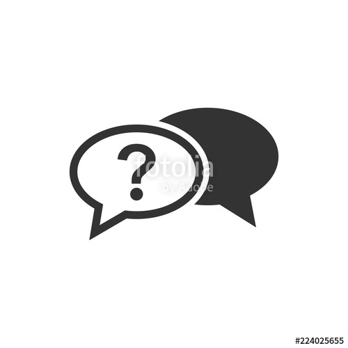 500x500 Question Mark Icon In Flat Style Discussion Speech Bubble Vector