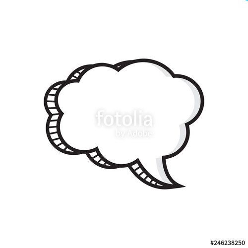 500x500 Black And White Comic Speech Bubble Vector Illustration Stock