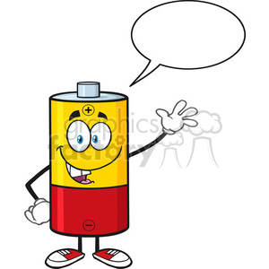 300x300 Royalty Free Rf Clipart Illustration Happy Battery Cartoon Mascot
