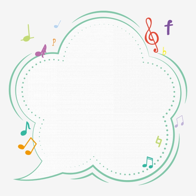 640x640 Colorful Musical Notes Mint Green Speech Bubble Vector Free