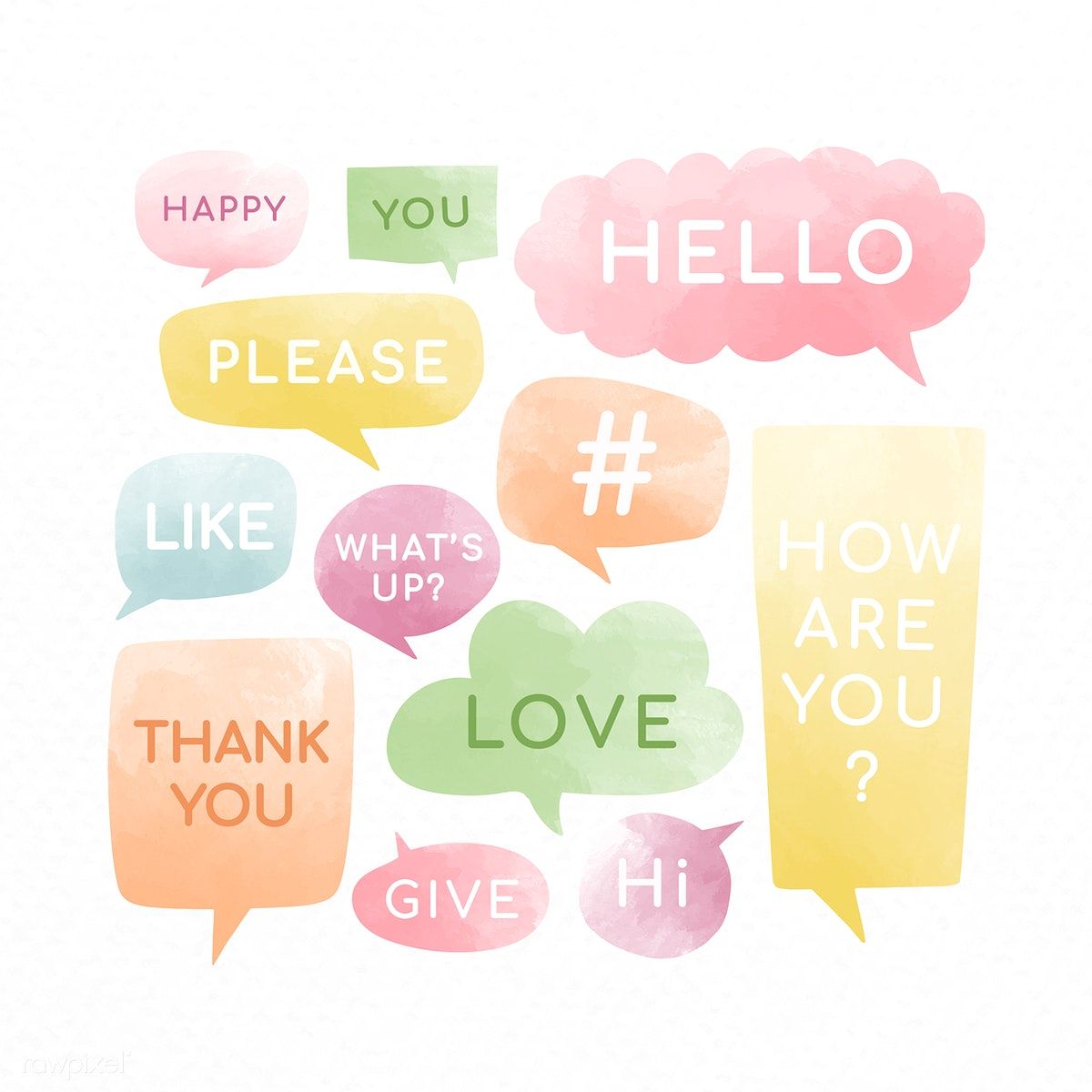1200x1200 Colorful Speech Bubble Vectors Set Free Image