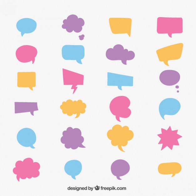 626x626 Colourful Speech Bubble Collection Free Vectors Ui Download