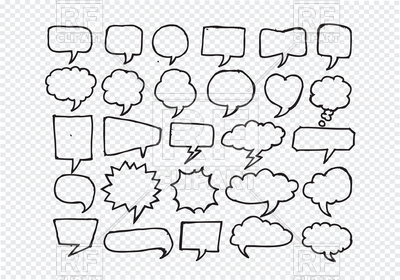 400x280 Sketches Of Speech Bubbles Vector Image Of Design Elements