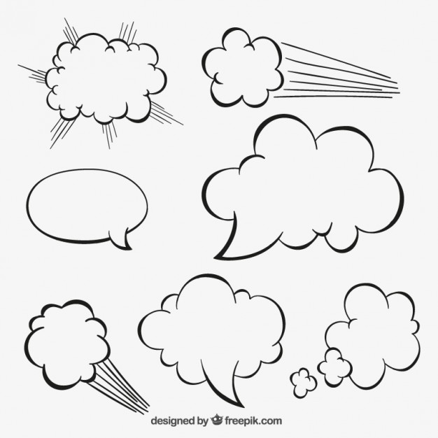626x626 Sketchy Speech Bubbles Vector Free Download