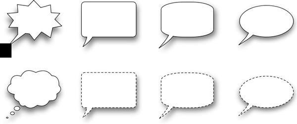 600x250 Speech Bubbles Free Vector Download