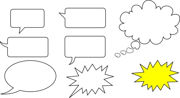 600x327 Speech Bubbles Clip Art Free Vector In Open Office Drawing