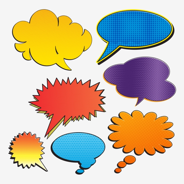 640x640 Empty Comic Collection Trendy Colored Cloud Pop Art Bubble Speech