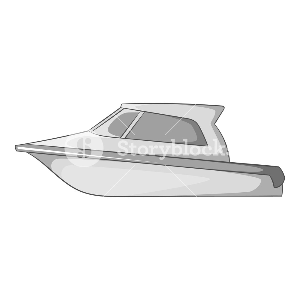 1000x1000 Speed Boat Icon Gray Monochrome Illustration Of Speed Boat Vector