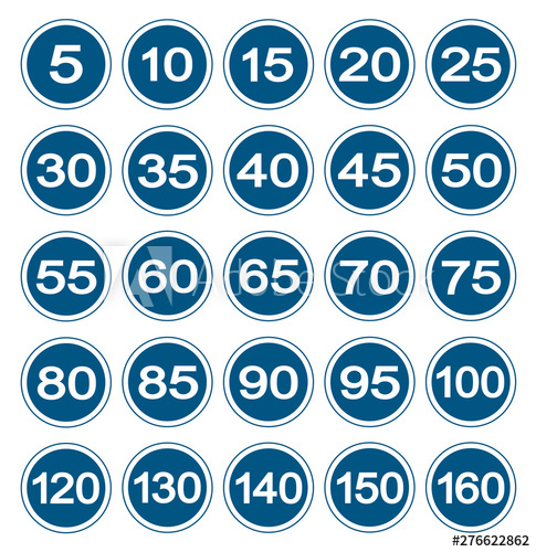 485x500 Speed Limit Signs Set Isolate On White Background,vector