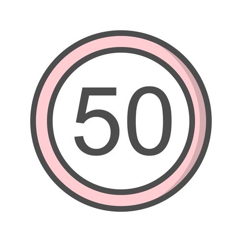 490x490 Vector Speed Limit Icon