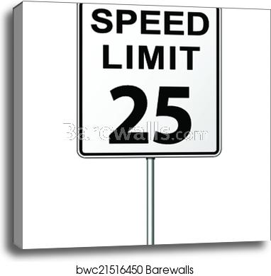 382x390 Vector Speed Limit Sign, Canvas Print Barewalls Posters Prints