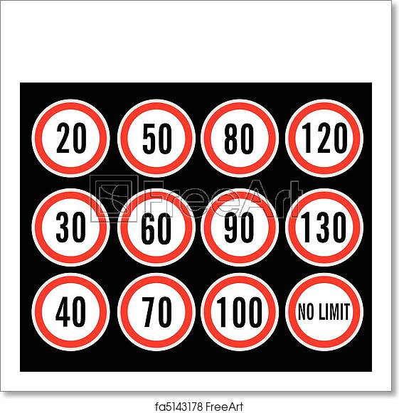 561x581 Free Art Print Of Speed Limit Signs Vector Speed Limit Signs