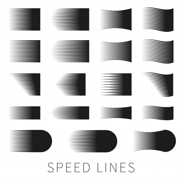 626x626 Set Of Different Simple Black Vector Speed Line Vector Free Download