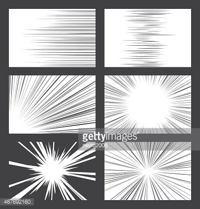 407x425 Comic Horizontal And Radial Speed Lines Vector Set Premium Clipart