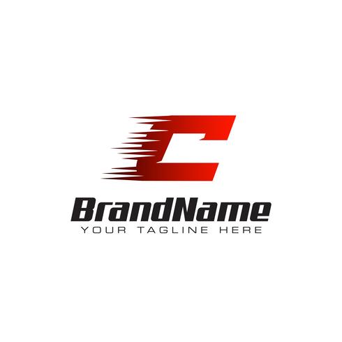490x490 Letter Initial C Speed Logo Design Template