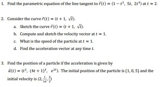 613x333 Solved Find The Parametric Equation Of The Line Tangen