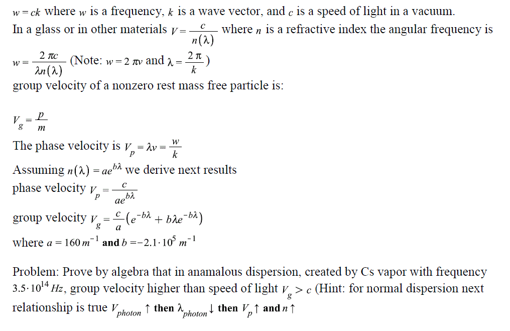 1016x659 W = Ck Where W Is A Frequency, K Is A Wave Vector