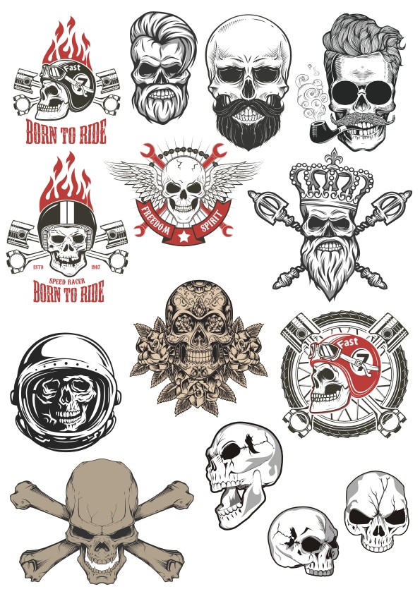 595x842 Skull Print Free Vector Download In Cdr