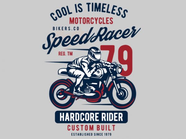 600x450 Speed Racer Motorcycles T Shirt Template Vector