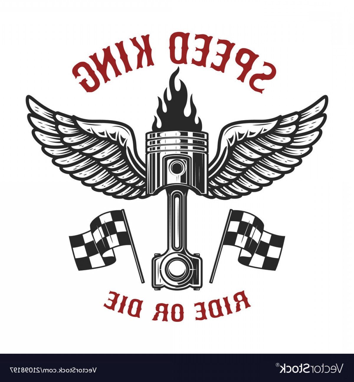 1200x1296 Speed King Car Piston With Wings Design Element Vector Soidergi