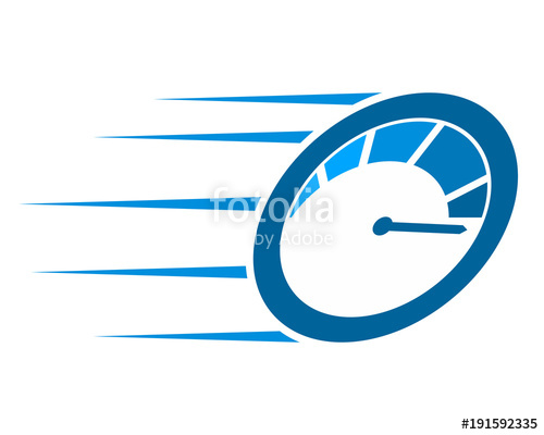 500x400 Blue Speedometer Fast Speed Automotive Image Vector Stock Image