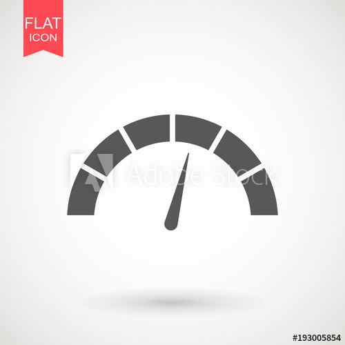 500x500 Speedometer Vector Icon In Flat Design Speedometer Or Tachometer