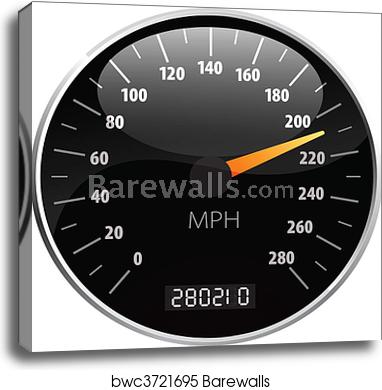 382x390 Speedometer Vector Illustration, Canvas Print Barewalls Posters