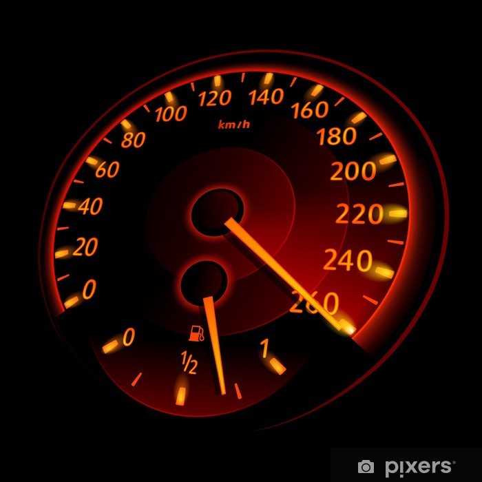 700x700 Speedometer Vector Illustration Poster
