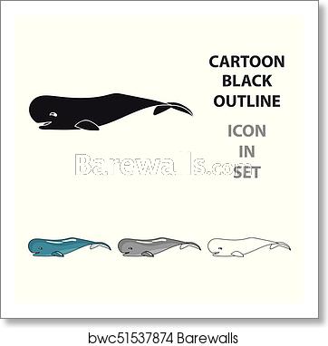 362x382 Sperm Whale Icon In Cartoon Style Isolated On White Background