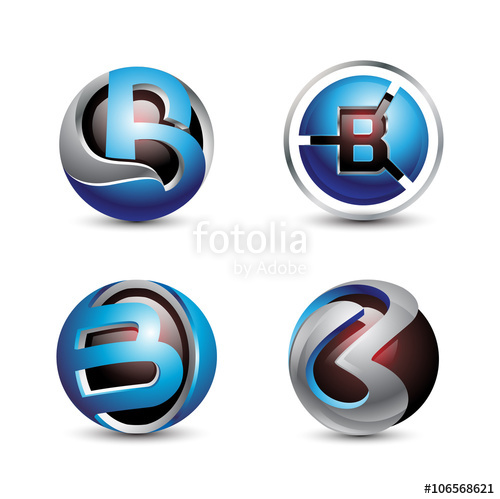 500x499 Letter B Sphere Logo Set Stock Image And Royalty Free Vector