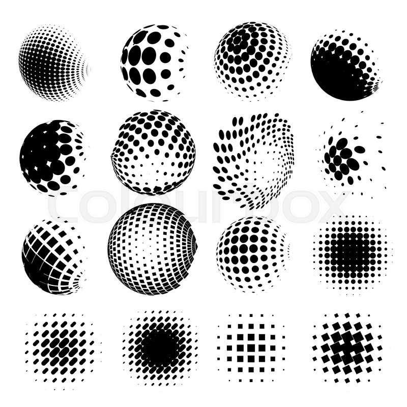800x800 Collection Of Halftone Dot Sphere Stock Vector Colourbox