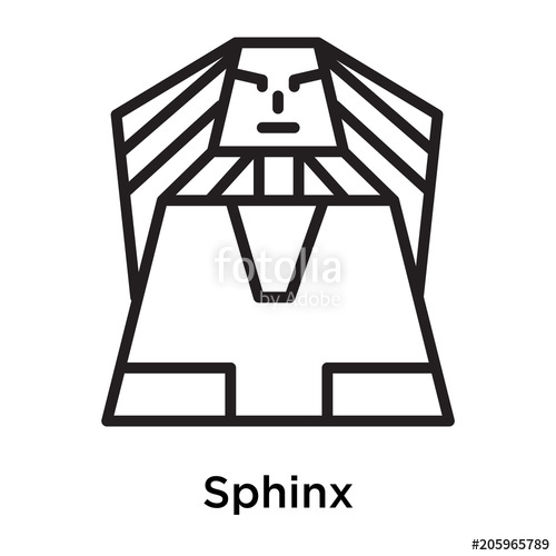 500x500 Sphinx Icon Vector Sign And Symbol Isolated On White Background