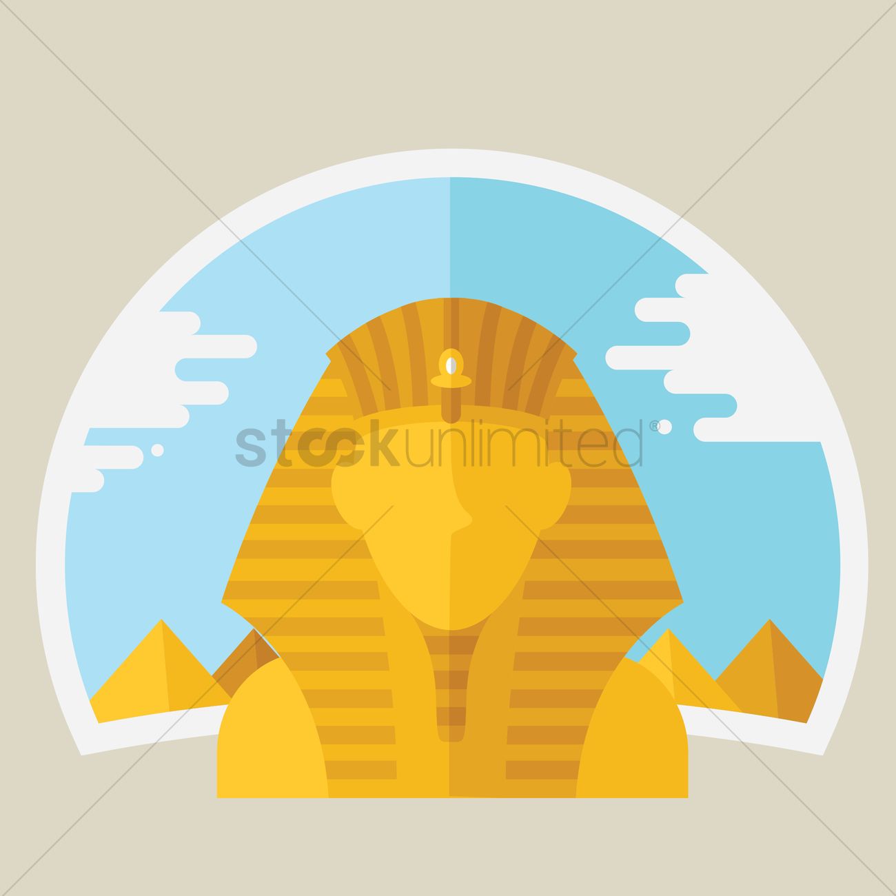 1300x1300 Free Great Sphinx Vector Image