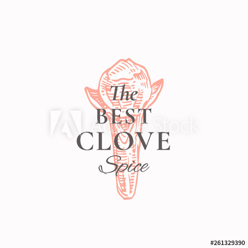 500x500 Best Clove Spices Abstract Vector Sign, Symbol Or Logo Template
