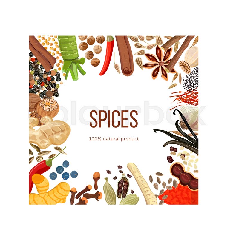 800x761 Ornament Made Of Spices With Text Stock Vector Colourbox