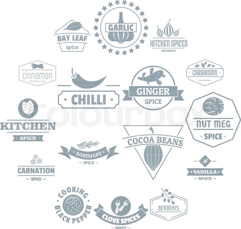 800x761 Spice Logo Icons Set Simple Stock Vector Colourbox
