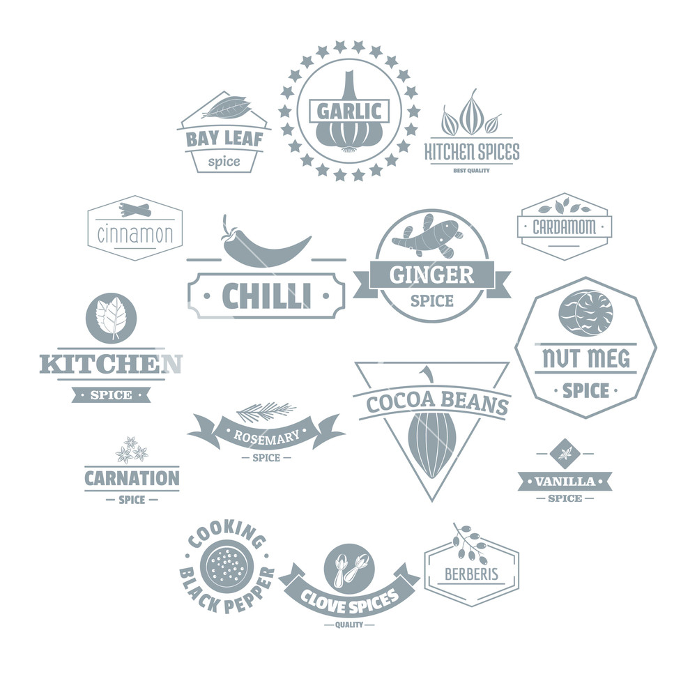 1000x1000 Spice Logo Icons Set Simple Illustration Of Spice Logo Vector