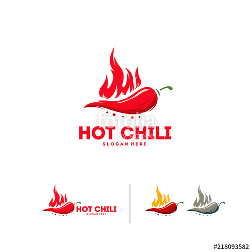 500x500 Hot Chili Logo Designs Concept Vector, Fire Chili Logo Symbol