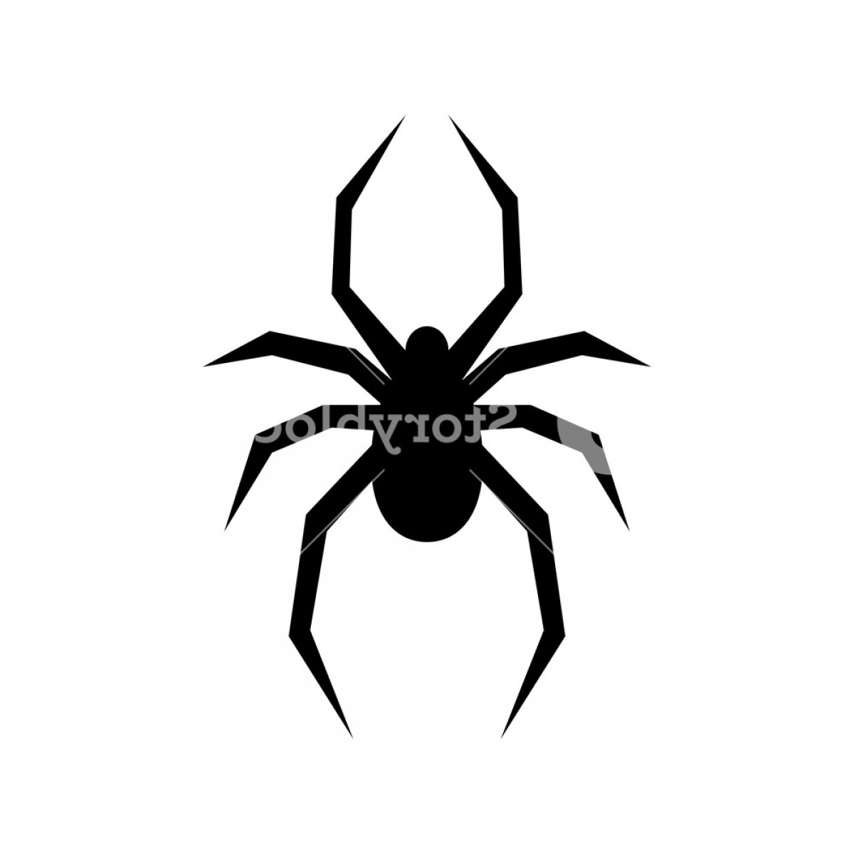 1200x1200 Black Spider Vector Silhouette Black Widow Isolated On White