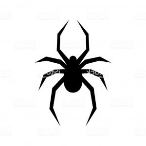 300x300 Black Spider Vector Silhouette Black Widow Flat Vector