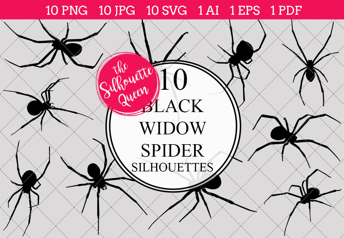 1188x822 Black Widow Spider Silhouettes Vector