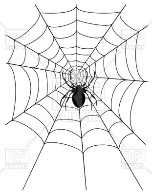 311x400 Spider Web With Spider Vector Image Of Plants And Animals