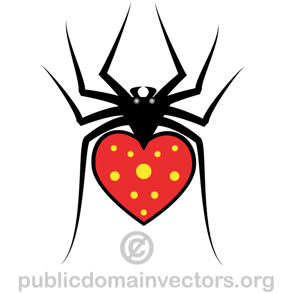 600x600 Heart Spider Vector Art
