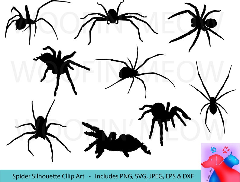 794x604 Spider Silhouette Clipart Spider Vector Image Creepy Etsy
